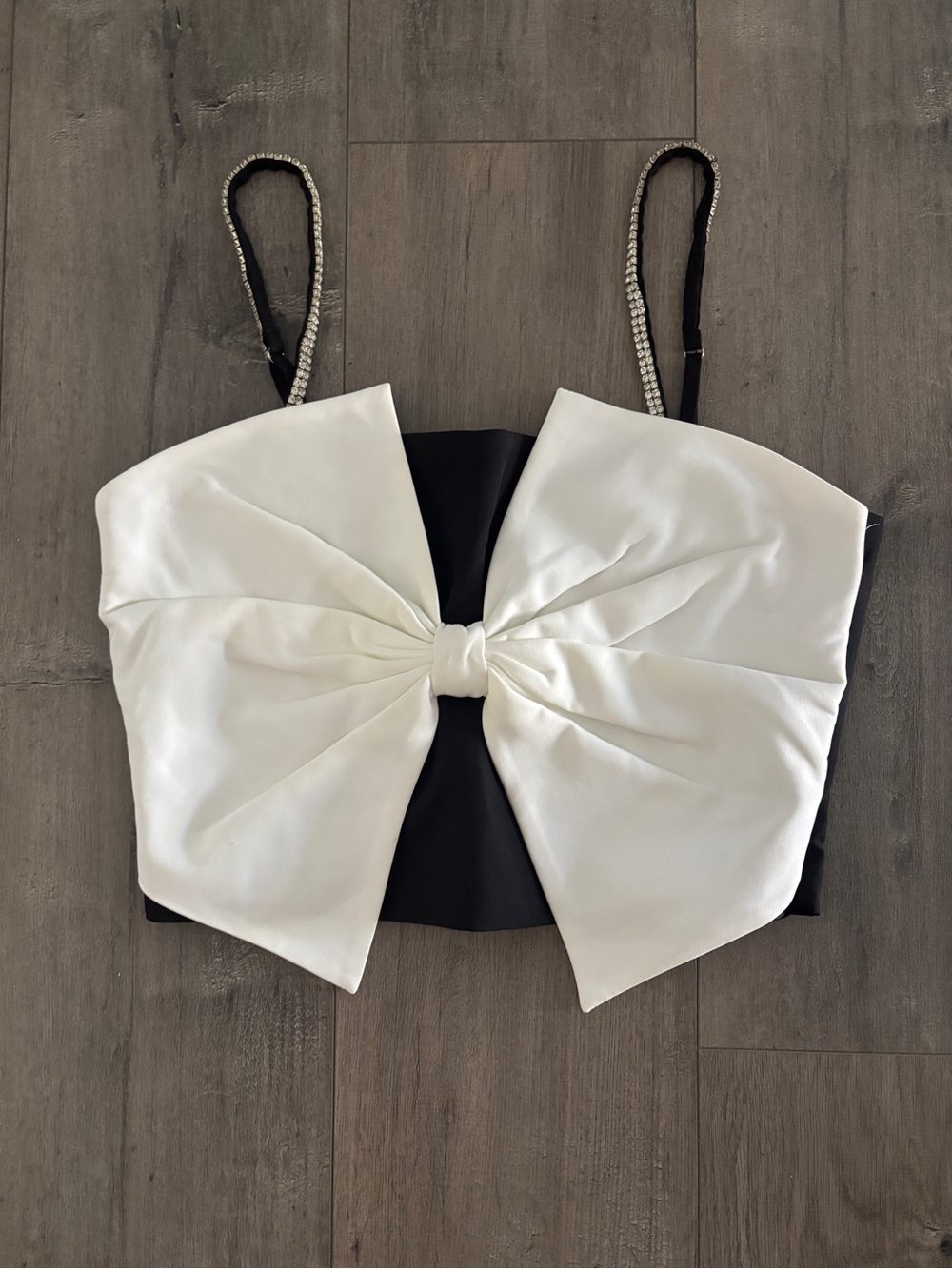 Bagatelle Crop Top in White & Black